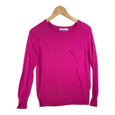 Zara Sweatshirt Womens M Pink Knit Long Sleeve Boat Neck Stretch Pullover - Image 1 of 4