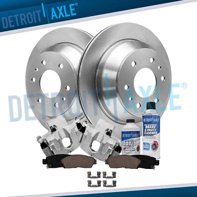 Rear Disc Rotors + Brake Calipers & Ceramic Brake Pads for Chevy SSR GMC Envoy - Image 1 of 4