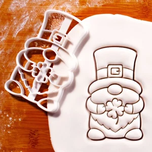 Leprechaun Gnome Cookie Cutters - St Patrick's Day Lucky shamrock clover Irish - Picture 1 of 4