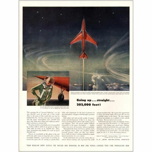 Ejército de Estados Unidos 1947: subiendo recto 202000 pies anuncio impreso vintage - Imagen 1 de 1