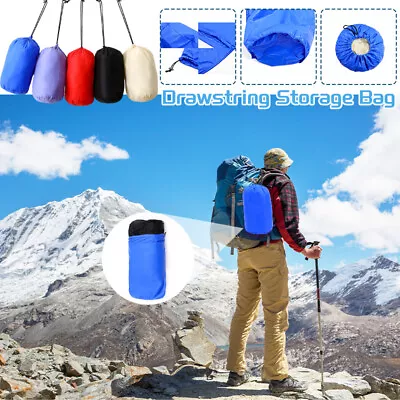 Nylon Drawstring Lightweight Down Jacket Storage Bag Travel Portable Outdoor - Image 1 of 4