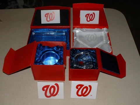2009-12 WASHINGTON NATIONALS SEASON TICKET HOLDER CRYSTAL BALL, BAT, GLOVE,PLATE Cover