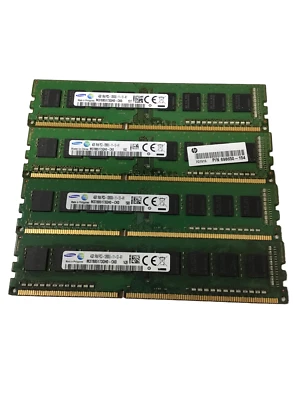 LOT OF 4- Samsung PC3-12800 4GB/ 1600 MHz DDR3 SDRAM Memory M378B5173QH0-CK0 - Image 1 of 2