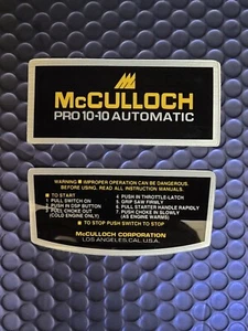 McCULLOCH PRO 10-10 Automatische Kettensäge Filter Abdeckung Aufkleber Set - Bild 1 von 5