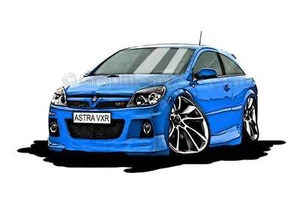 MK5 Astra H VXR caricatura azul coche dibujos animados estampado A4 - Imagen 1 de 1