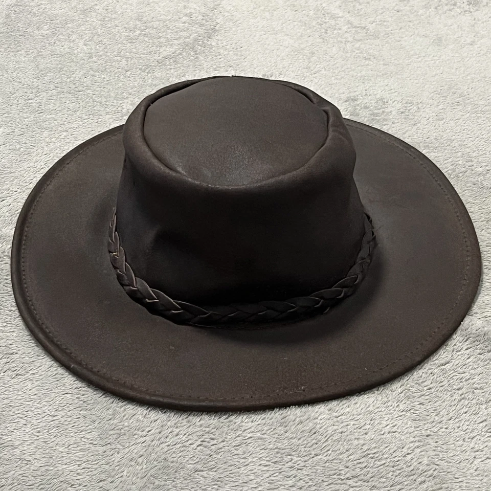 Sombrero Minnetonka XL Marrón Cuero Genuino El Sombrero Plegable Explorador Gorra de Viajero Foto 1 de 4