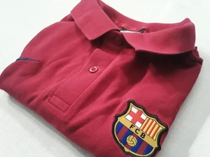 Nike Mens FC Barcelona Polo Shirt Soccer Jersey Football Club SMALL Burgundy - Picture 1 of 16