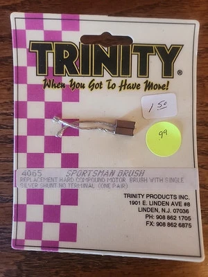 Vintage Trinity 4065 Sportsman Hard Compound Silver Motor Brush RC10 RC Pan Car - Image 1 of 2