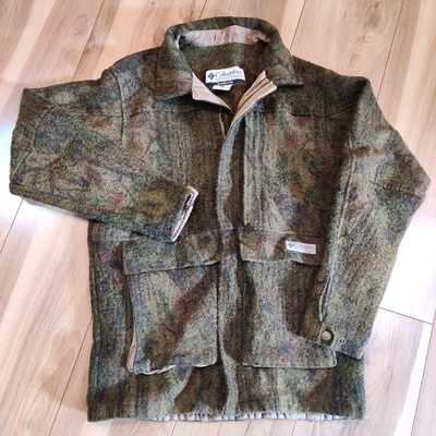 Vintage Columbia Gallatin Range Wool Blend Jacket Outfitter Camo Hunting Large - Image 1 of 4