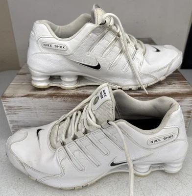 Nike Shox NZ 2019 White Leather Black Swoosh Sneakers 501524-106 Men’s Size 10 - Image 1 of 4