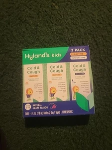 Hylands Kids Cold & Cough Liquid 3 Pack, 2x Day, 1x Nighttime Grape - Picture 1 of 5