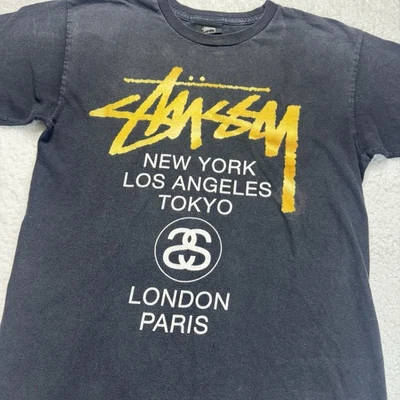 Stussy World Tour T Shirt Men's Medium y2k Streetwear - Image 1 of 4