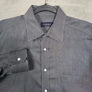 Canali Dress Shirt Mens 16/41 gray Long Sleeve Button Up - Picture 1 of 12