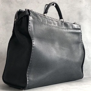 FENDI Selleria Large Peekaboo Briefcase business hand bag black authentic - Picture 1 of 24