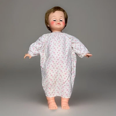 老式 20 世纪 50 年代 Ideal PLAY-PAL 娃娃 24 英寸罕见 50 年代玩具橡胶脸婴儿娃娃 60 年代 — 第 1/4 张图片