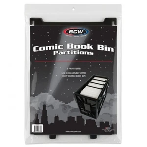 3 BCW 'SHORT' Comic Book Bin Partitions Black Plastic Box Accessory 1-CBP-BLK - Picture 1 of 4
