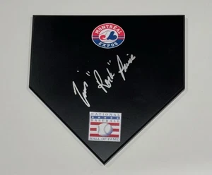 TIM ROCK RAINES SIGNED BLACK HOME PLATE PLAQUE MONTREAL EXPOS JSA COA - Picture 1 of 2