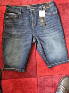 Ladies Dark Blue Size 18 Tu Denim Shorts, New &  Tagged - Picture 1 of 4