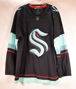 Adidas Herren NHL Seattle Kraken Heim Trikot Schwarz Blau 60 - Bild 1 von 5