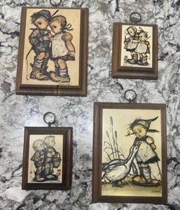 Hummel Wood Wall Plaques Lot of 4 Vintage Nice! - Picture 1 of 5