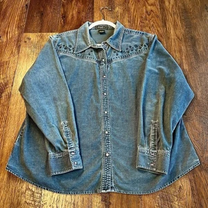 Vintage XL EDDIE BAUER L/S Pink Pearl Snap Teal/Blue Corduroy Western Shirt 90s - Picture 1 of 10