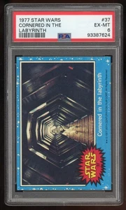 1977 Topps Star Wars Trading Card #37 Cornered In the Labyrinth 1st Series PSA 6 - Picture 1 of 4