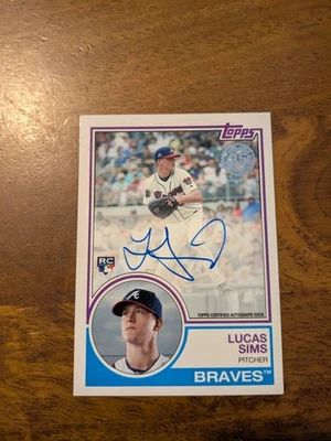 2018 Topps #83A-LS Lucas Sims 1983 Topps Baseball Autographs (Series 2) - Image 1 of 2