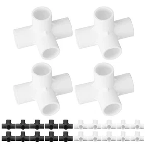 10Pcs 4Way Fitting Elbow Pipe Connector 25mm Outlet for Furniture Connection - Picture 1 of 18