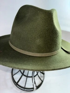 Wild Bills House Of Harlow 1960 Khaki Green Felt Western Hat One Size W/Trim - Picture 1 of 6