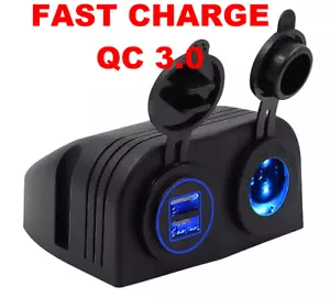 MARINE 12V Dual USB Charger Power Adapter 5V 2.4A / QC3.0 Quick Charge - Picture 1 of 5