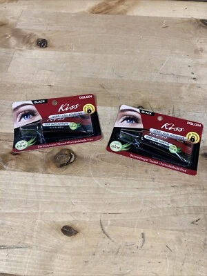 Pacote com 2 Kiss 0,17 fl oz. Adesivo para cílios tira preta com aloe novo - Imagem 1 de 2