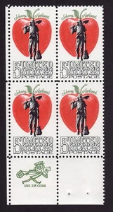 Scott #1317 Johnny Appleseed 5¢ Zip Block of 4 Stamps - MNH - Picture 1 of 1