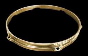 DFP 2.3mm Triple Flange Drum Hoops - Brass 13” 8 Lug Snare Resonant - Bild 1 von 3