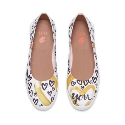 Women Size 5-12 UIN Slip On Shoes Canvas Comfortable "Te Amo"