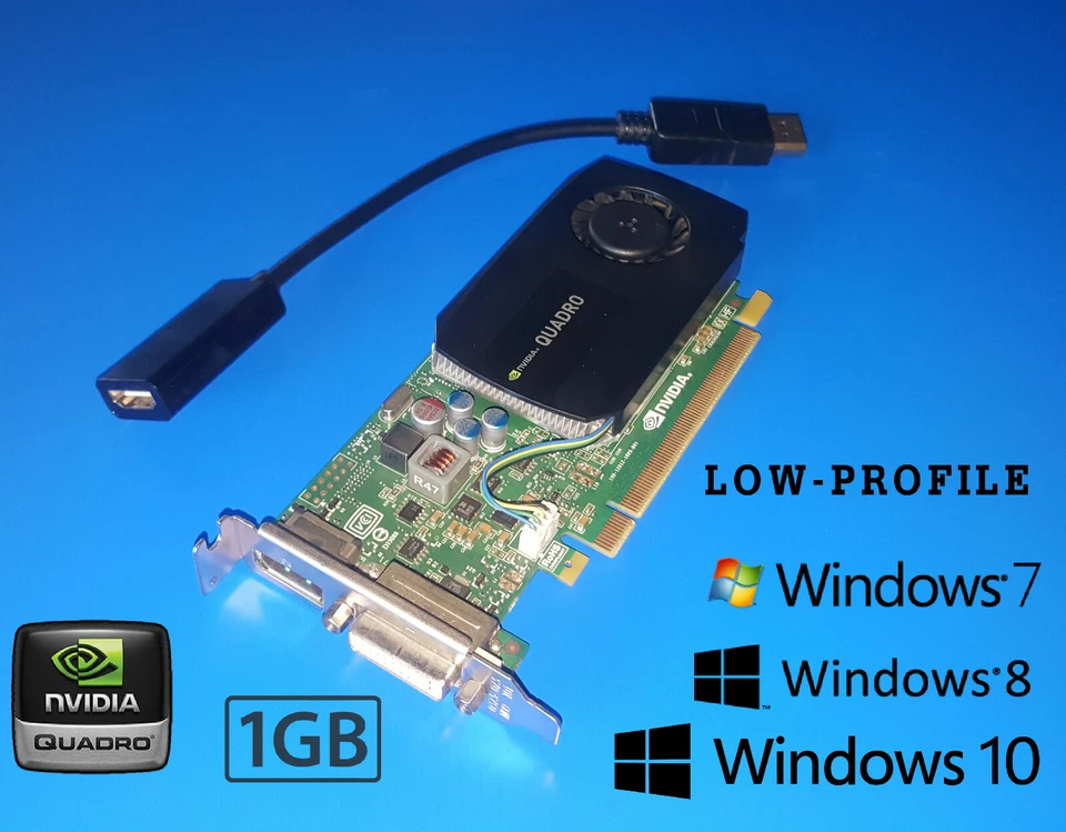 HP Compaq SFF dc7600 dc7700 dc7800 dc7900 1GB 128-Bit Video Card + HDMI Adapter - Image 1 of 1