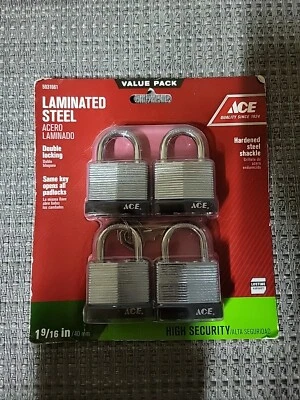  Ace 1-9/16in High Security Padlock-(4 Pack) Keys Included - Image 1 of 2