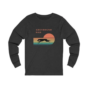 Greyhound Dad Shirt Long Sleeve Tee Black Unisex Retro Original Soft NEW - Picture 1 of 3