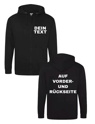 YOUTH DESIGNZ Herren Zip-Hoodie Sweatjacke bedrucken Wunschtext personalisiert Geschenk Männer