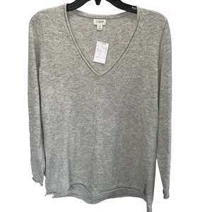 J.CREW Pullover V-Ausschnitt Langarm Wollmischung Grau XS Neu - Bild 1 von 5