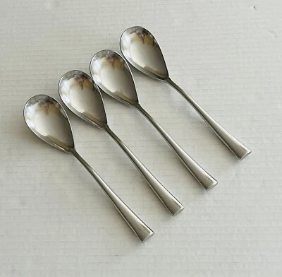 Towle Supreme Cutlery Japan Destiny 4 Oval Soup Spoons Glossy MCM - Image 1 of 4