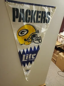 Greenbay Packers Pennant Miller Lite Large Hanging Vertical Banner - Picture 1 of 4