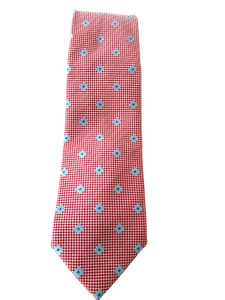 Outstanding Gracelli Paulini Italy Silk Red & Blue Chessboard Tie  - Picture 1 of 2