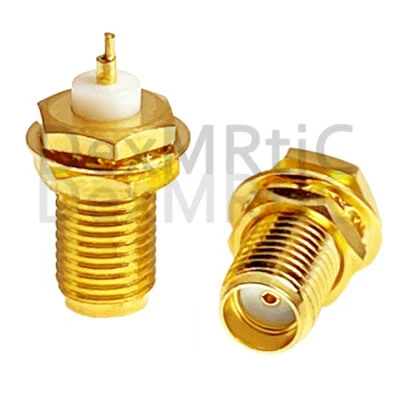 2PCS SMA female jack RF coax connector panel with short dielectric solder post  - Image 1 of 4