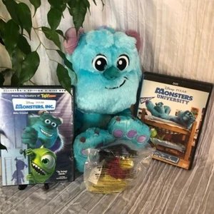 DISNEY PIXAR MONSTERS INC Sully stuff plush toy & DVDs Monsters Inc 1 & 2 - Picture 1 of 16