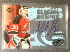 Martin Brodeur 2005-06 Upper Deck Ice Glacial Graphs On Card Auto #GG-MB Devils