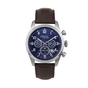 Mens Wristwatch BREIL Tribe CLASSIC ELEGANCE EW0662 Chrono Leather Brown Blue - Picture 1 of 1