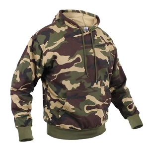Woodland Camo Pullover HOODY Army Hoodie Pull Over Sweatshirt Hunting USMC Navy - Picture 1 of 3