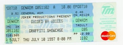 Guided By Voices Concert Ticket Graffiti Showcase Pittsburgh, PA 1997 - Image 1 of 2