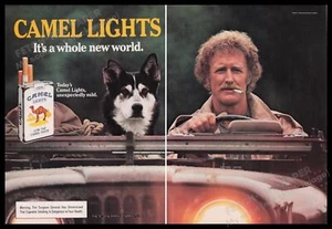 Camel Lights cigarrillos husky perro década de 1980 anuncio impreso (2 páginas) 1985 Jeep - Imagen 1 de 1