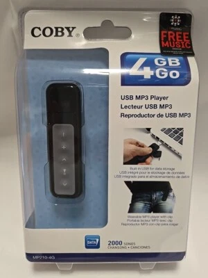 Coby MP210-4G ~ 4GB ~ USB- Storage Stick MP3 Player Digital Music Storage WMA - Image 1 of 4